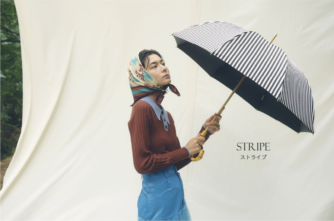 完全遮光日傘 ストライプ