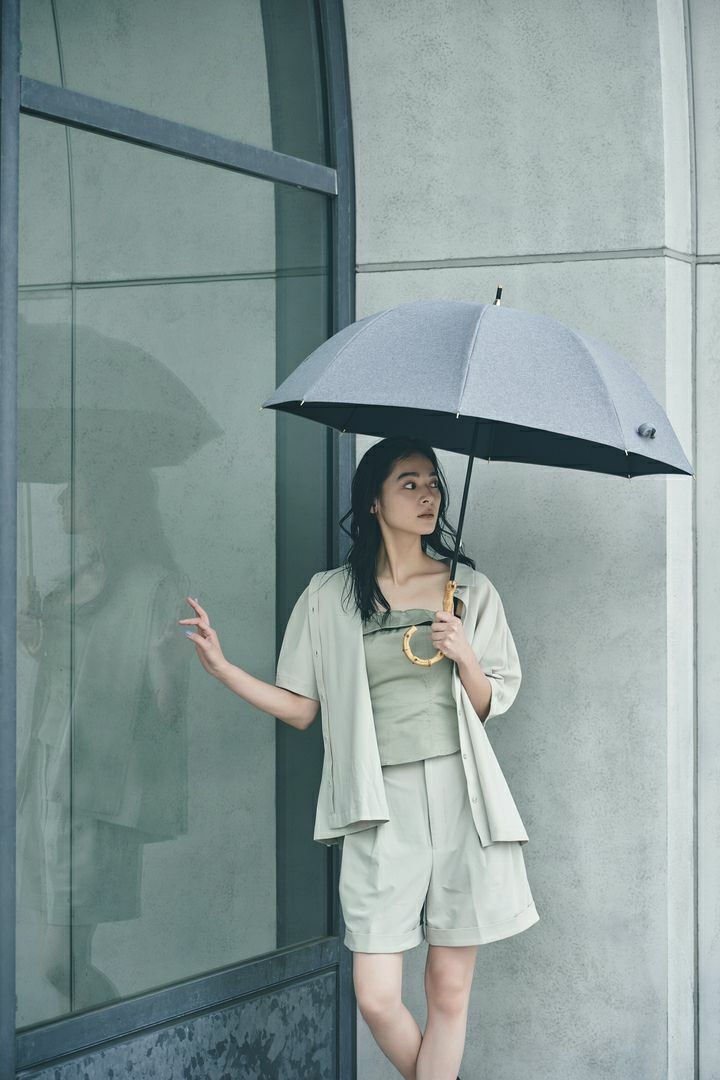 完全遮光100% 長傘 L/シャンブレー(60㎝)