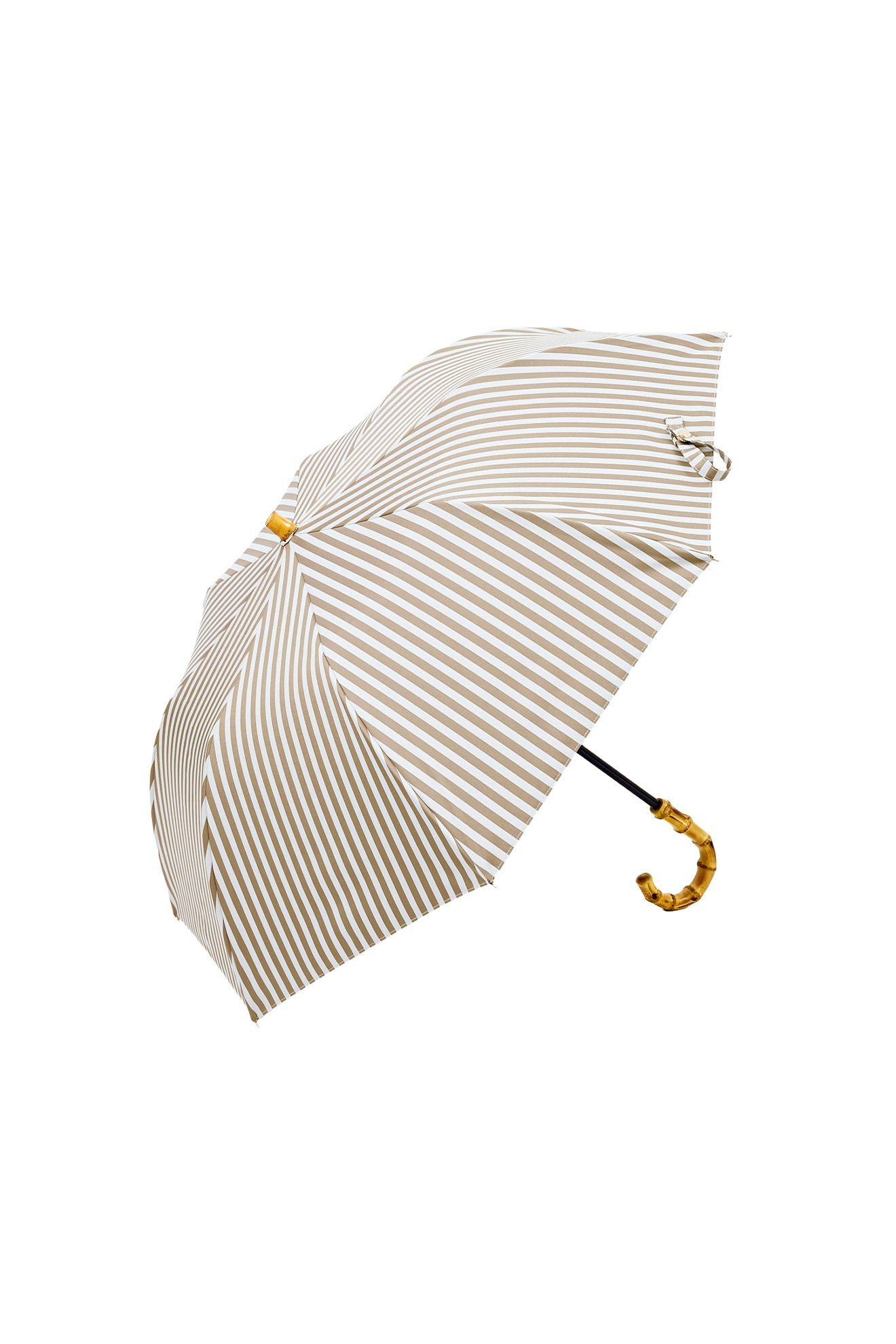 完全遮光100% 2段EASY 折りたたみ日傘/ストライプ(50cm)