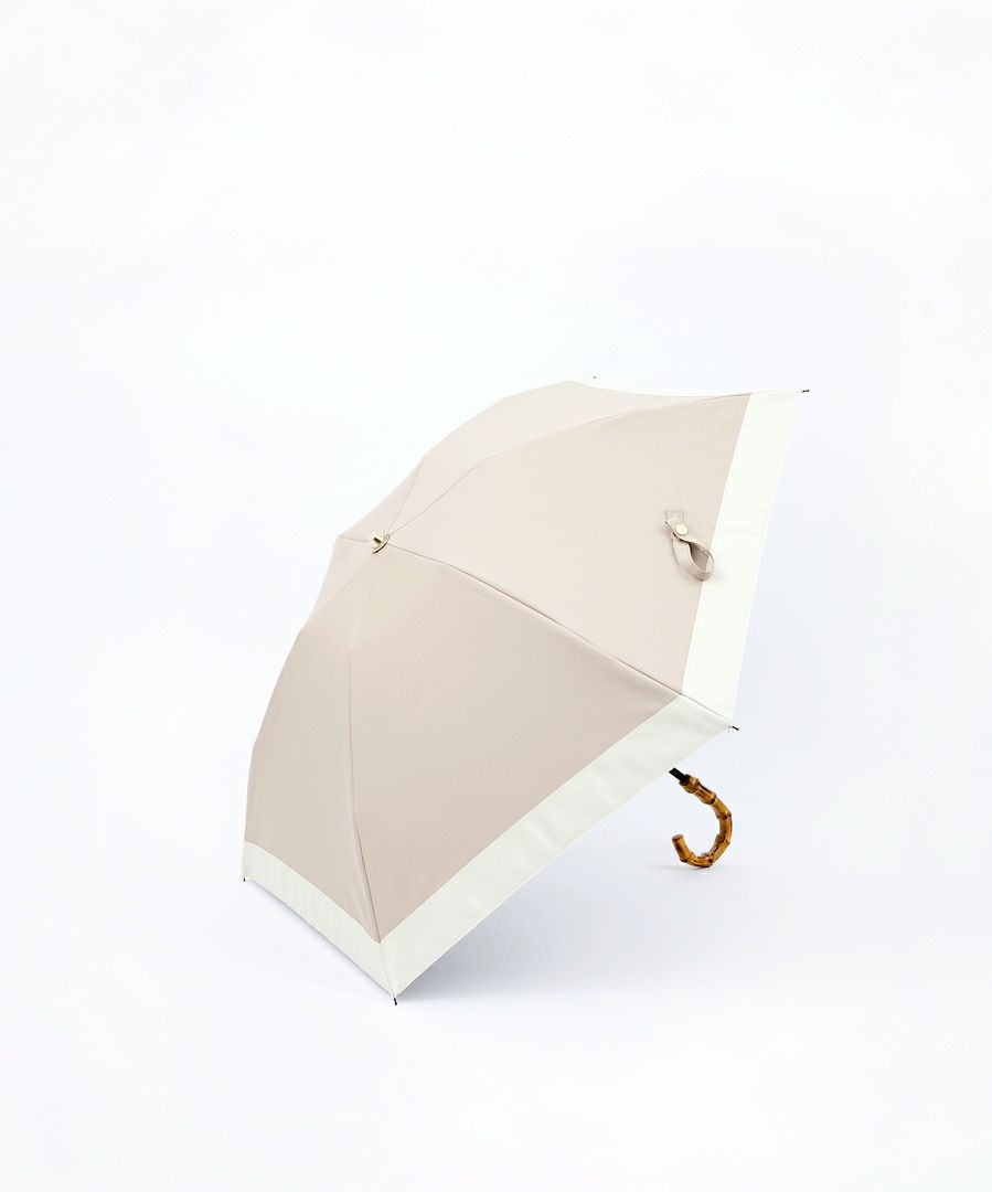 完全遮光100% 3段コンパクト 折りたたみ日傘(50cm)/バイカラー 