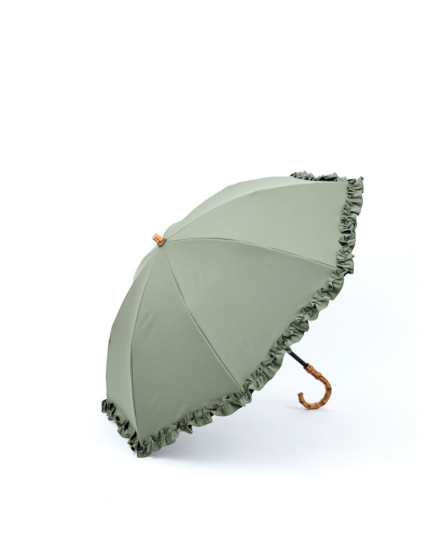 高評価の贈り物 untule オリーブ フリル ２段折りたたみ 日傘 小物 