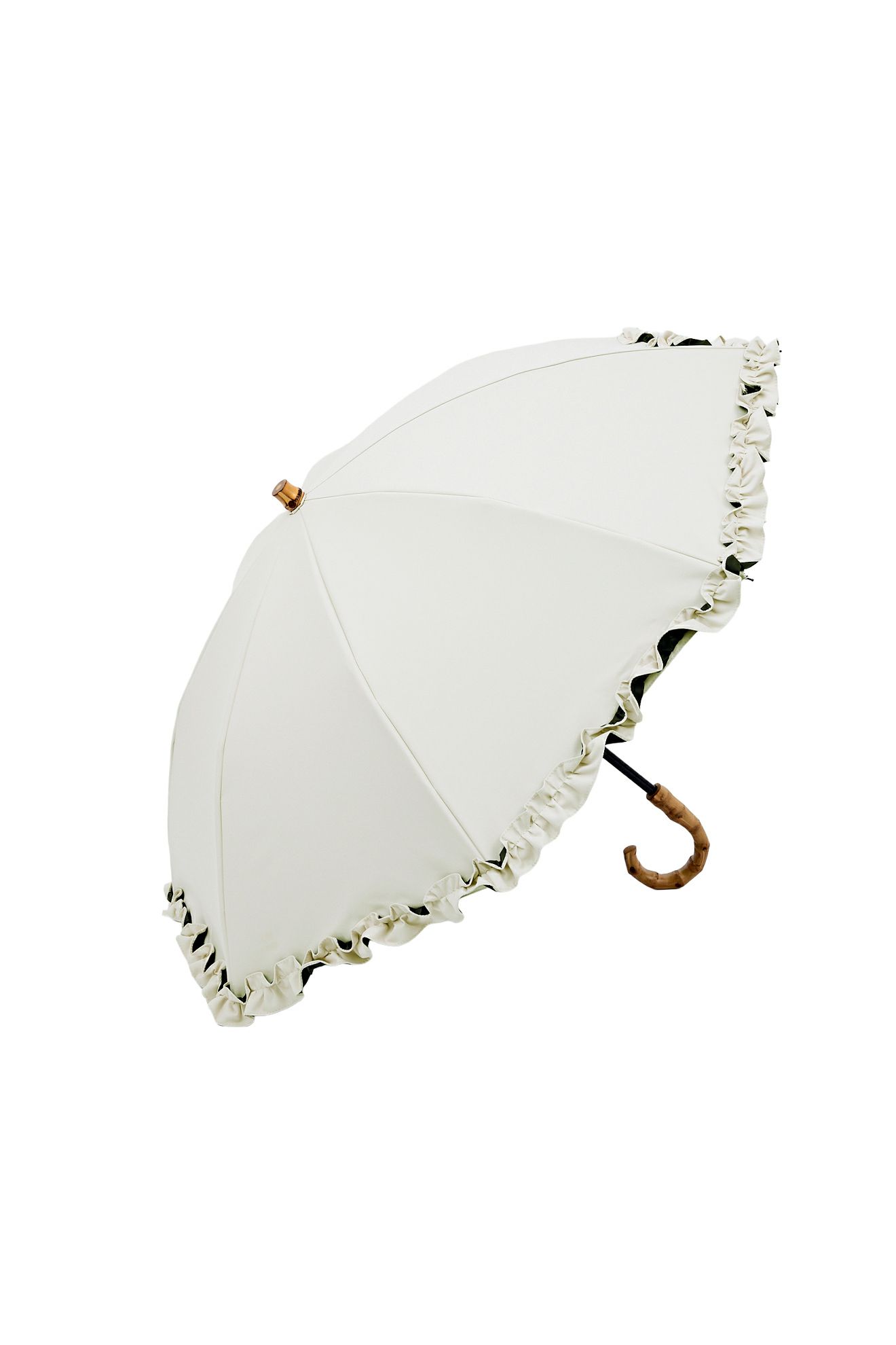 完全遮光100% 2段2WAY 折りたたみ日傘/フリル(50cm)