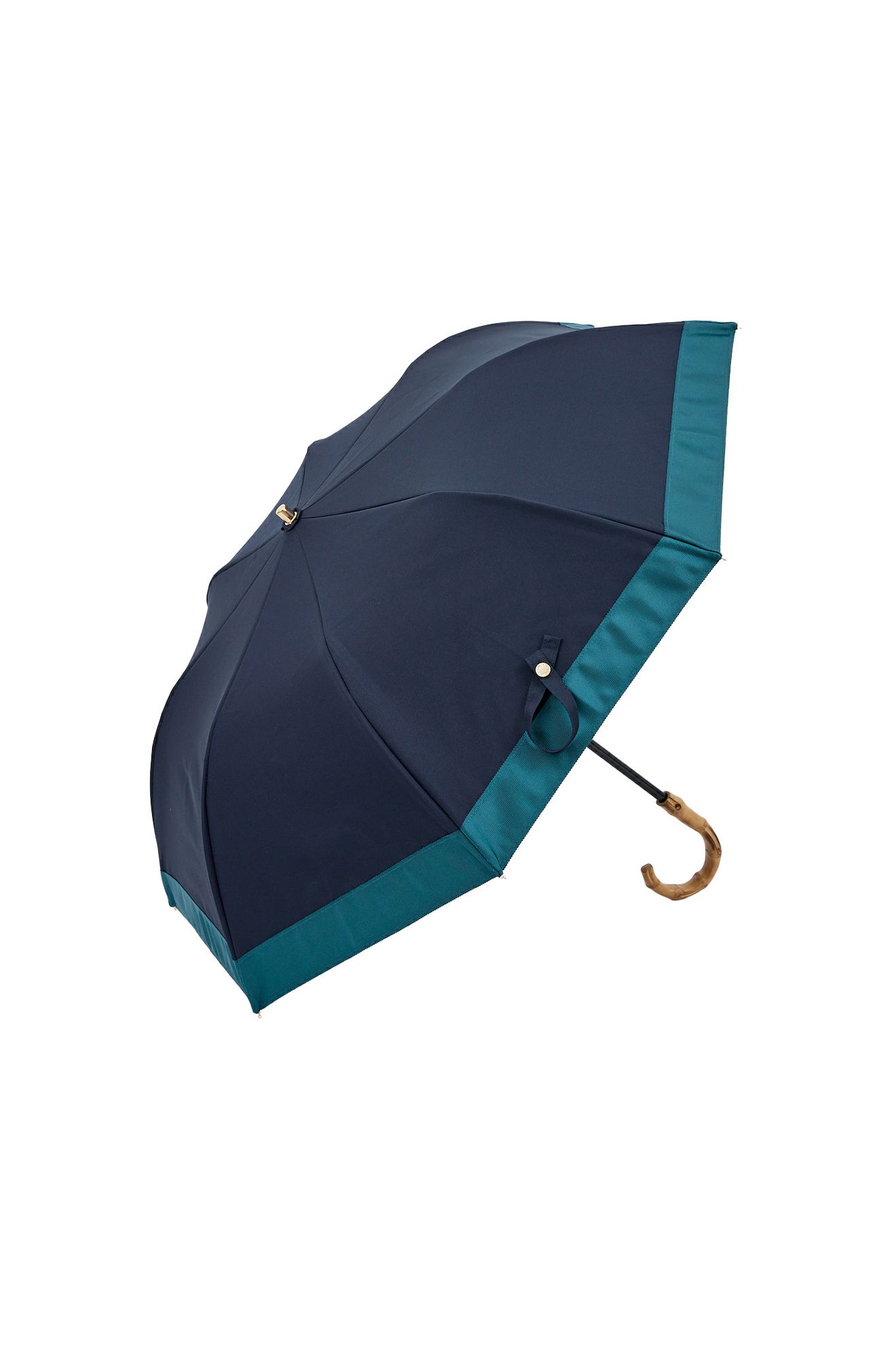 完全遮光100% 2段EASY 折りたたみ日傘/バイカラー(50cm)