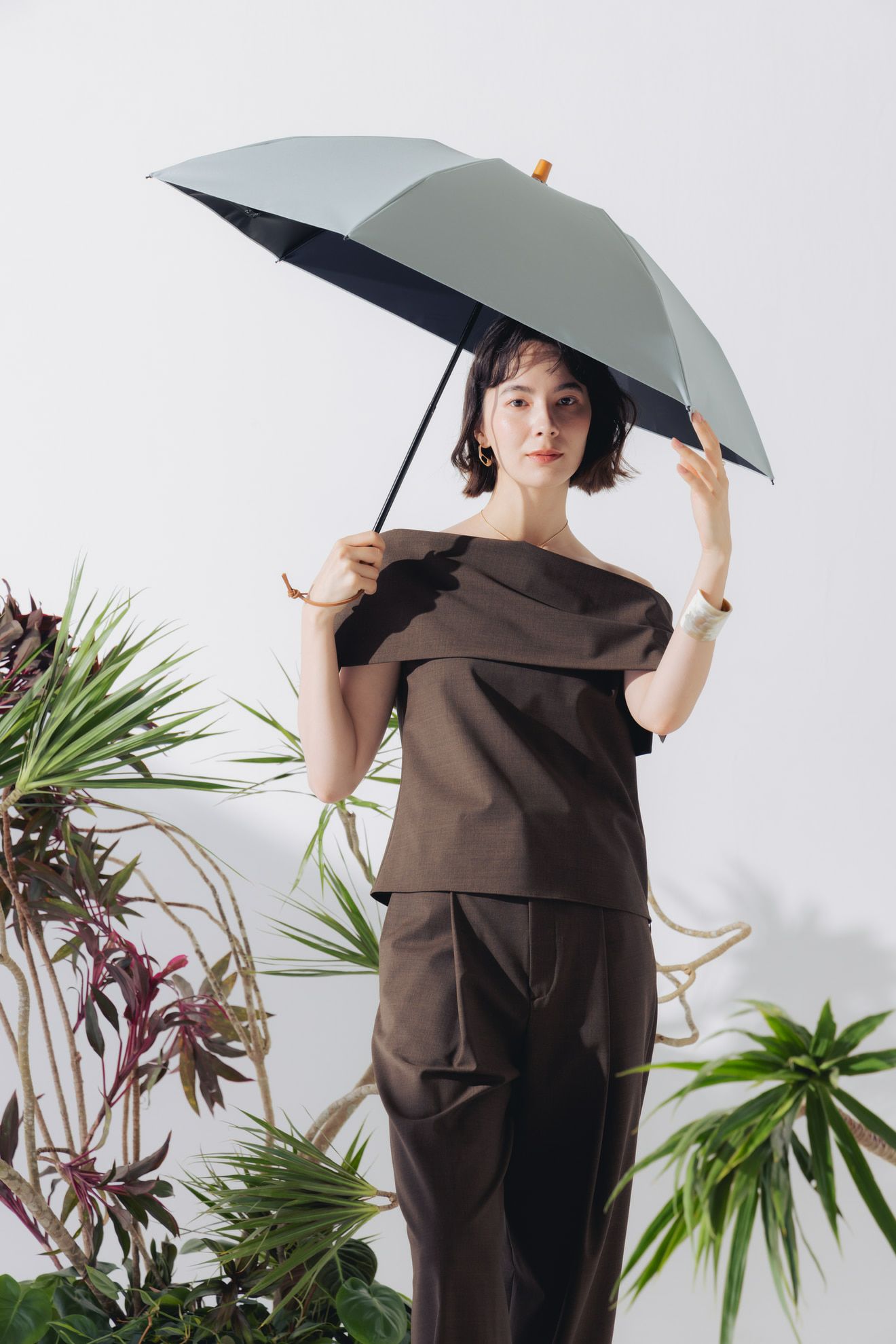 完全遮光日傘 UV100%カット 3段ミニ 折りたたみ日傘 ワンカラー