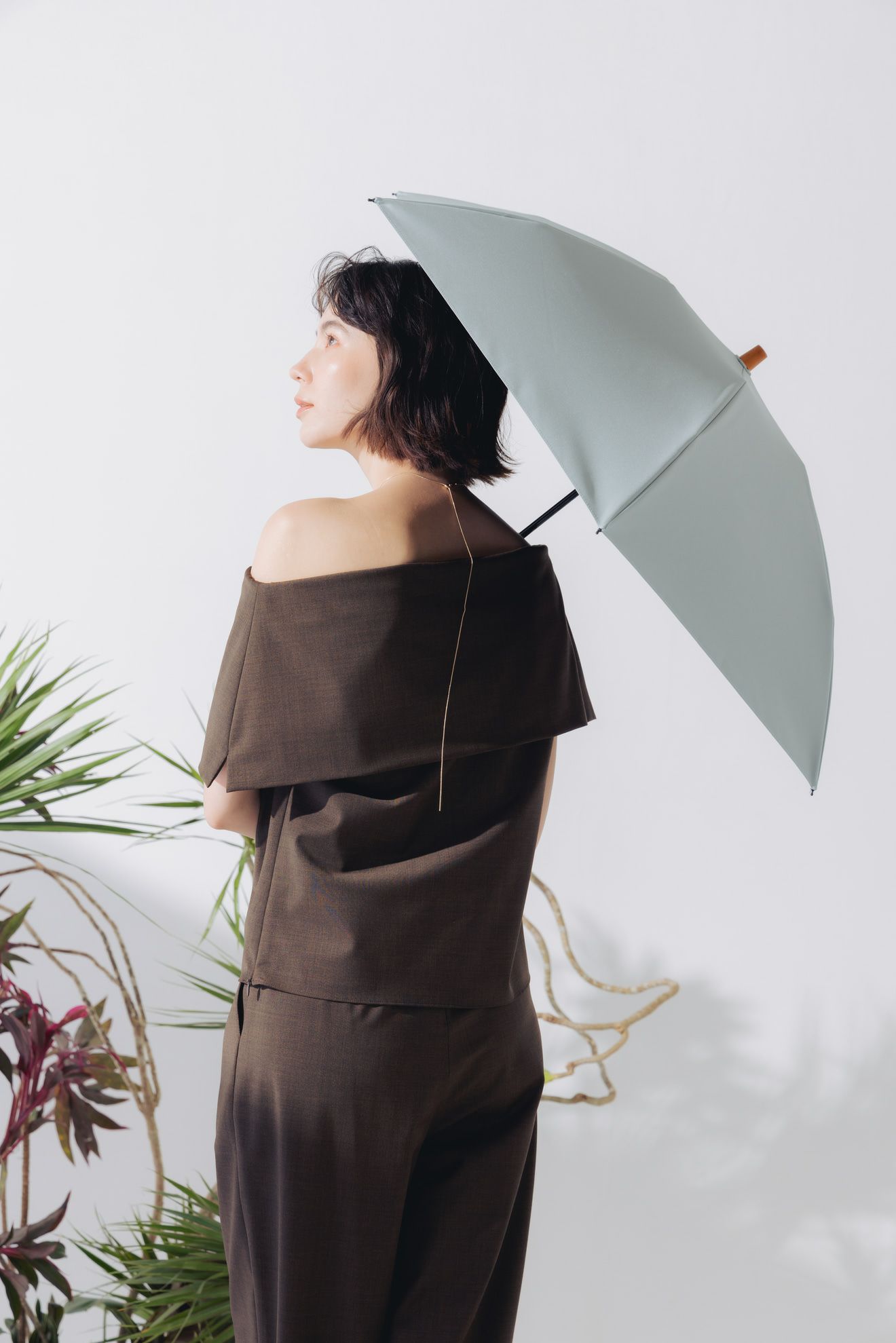 完全遮光日傘 UV100%カット 3段ミニ 折りたたみ日傘 ワンカラー